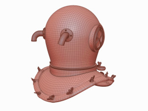 Old scuba helmet 3D Model