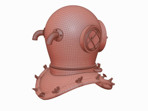 Old scuba helmet 3D Model