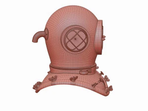 Old scuba helmet 3D Model