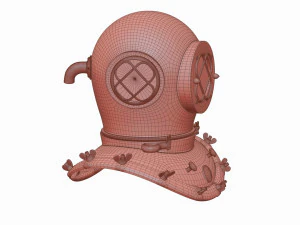 Old scuba helmet 3D Model