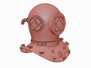 Old scuba helmet 3D Model