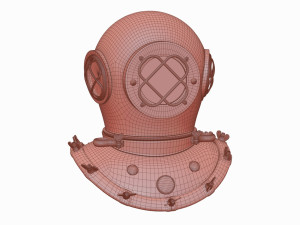Old scuba helmet 3D Model