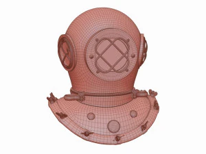 Old scuba helmet 3D Model