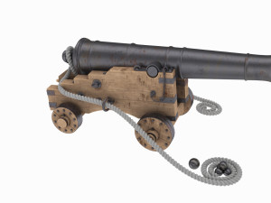 Old navy cannon 3Dモデル