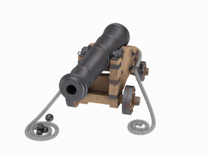 Old navy cannon 3Dモデル