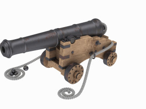 Old navy cannon 3Dモデル