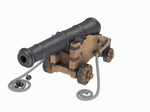 Old navy cannon 3Dモデル