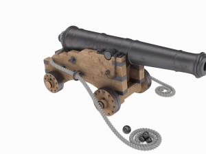 Old navy cannon 3Dモデル
