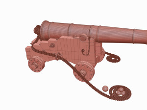 Old navy cannon 3Dモデル
