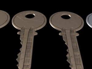 4 Old Keys Low-poly Modelo 3D
