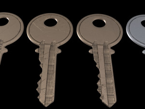4 Old Keys Low-poly Modelo 3D
