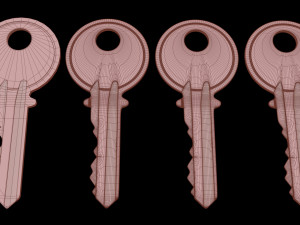 4 Old Keys Low-poly Modelo 3D