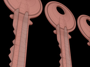 4 Old Keys Low-poly Modelo 3D
