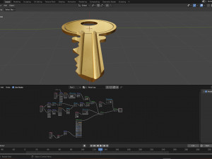Procedural model of a door key Blender 34 Model 3D