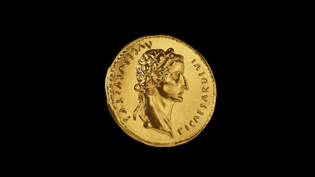 Golden Roman coin Modèle 3D .c4d .max .obj .3ds .fbx .stl .blend 