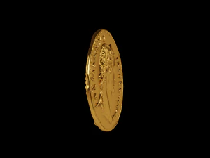 Golden Roman coin 3D Model