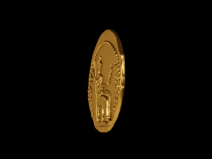Golden Roman coin 3D Model