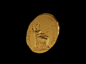 Golden Roman coin Modèle 3D
