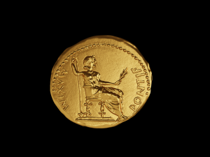 Golden Roman coin Modèle 3D