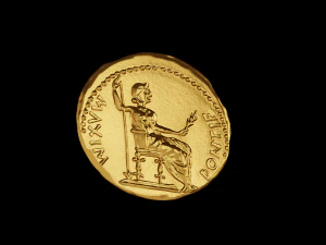 Golden Roman coin 3D Model