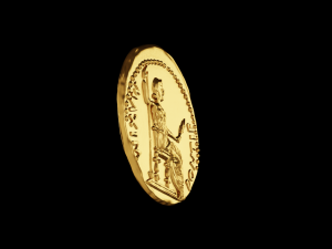 Golden Roman coin Modèle 3D