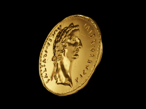 Golden Roman coin 3D Model
