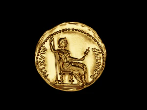 Golden Roman coin 3D Model