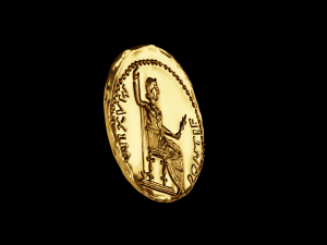 Golden Roman coin Modèle 3D