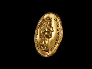Golden Roman coin Modèle 3D