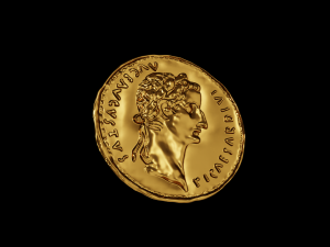 Golden Roman coin Modèle 3D