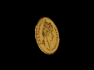 Golden Roman coin Modèle 3D