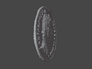 Golden Roman coin Modèle 3D