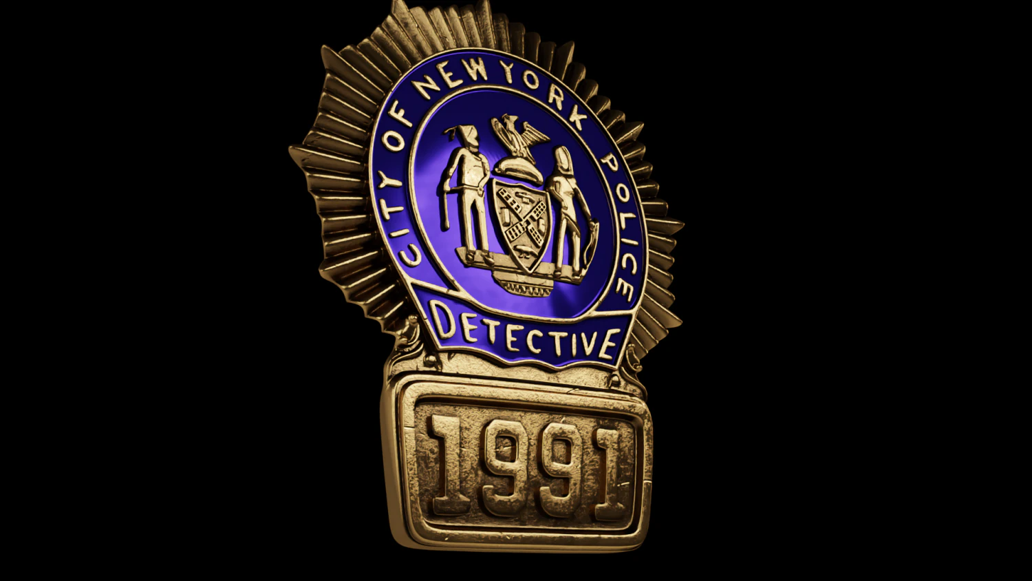 New York police badge 3D Model .c4d .max .obj .3ds .fbx .stl .blend 