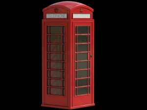 London red telephone booth 3D 模型