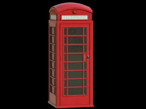 London red telephone booth 3D Model