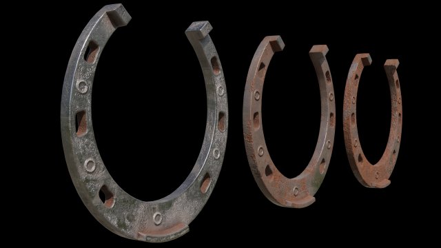 3 color horseshoes 3D Модель .c4d .max .obj .3ds .fbx .stl .blend 