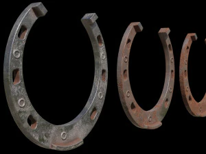 3 kleuren hoefijzers 3D Model