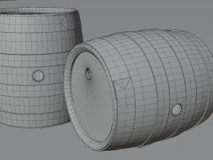 Old navy barrels texture variations 3D Model