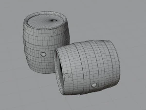 Old navy barrels texture variations 3D Model
