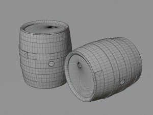 Old navy barrels texture variations 3D Model