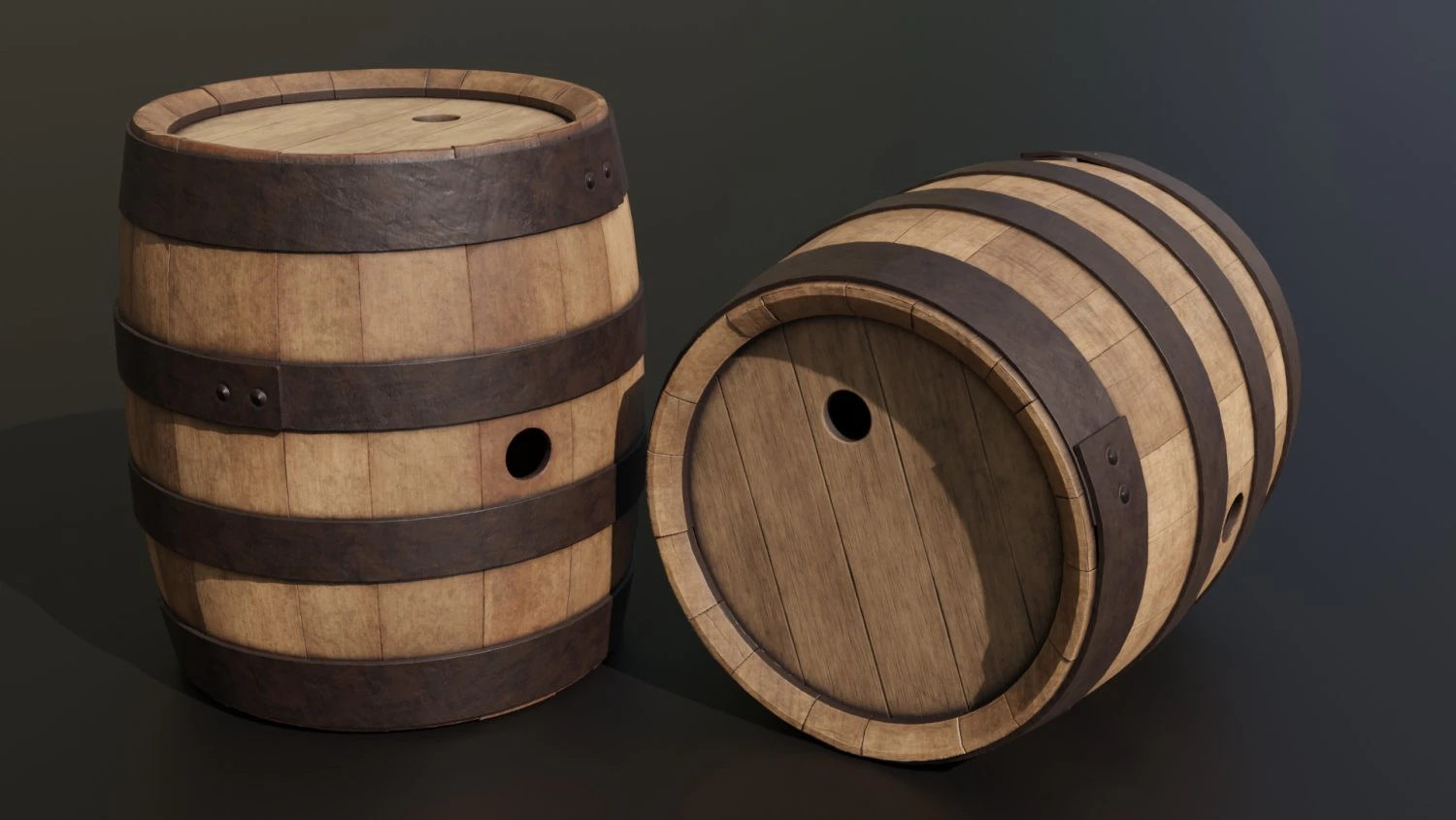 Old navy barrels texture variations 3D Model .c4d .max .obj .3ds .fbx .stl .blend 