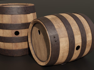 Old navy barrels texture variations 3D Modell