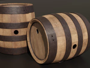 Old navy barrels texture variations 3D Model