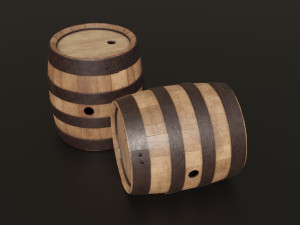 Old navy barrels texture variations 3D Modell