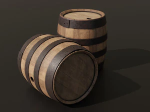 Old navy barrels texture variations 3D Model