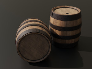 Old navy barrels texture variations 3D Modell