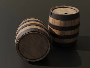 Old navy barrels texture variations 3D Model