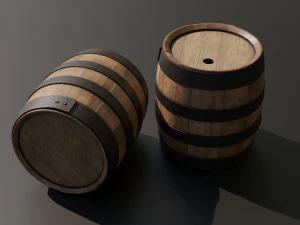 Old navy barrels texture variations 3D Model