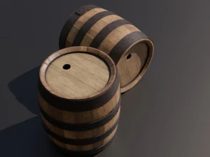 Old navy barrels texture variations 3D Model