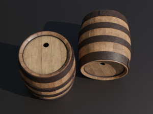 Old navy barrels texture variations 3D Modell